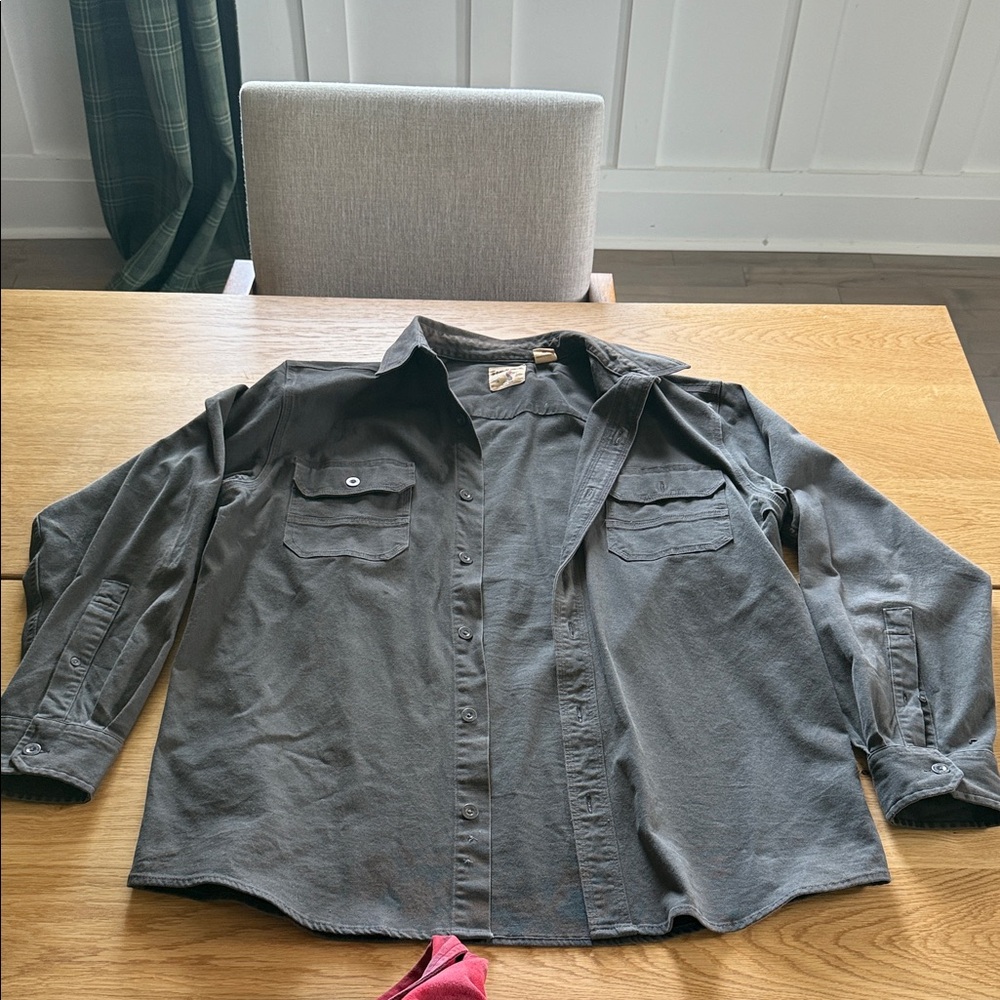 Gray Button-Up Shirt jacket